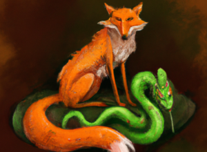 DALL·E 2022-07-29 18.11.53 – THE FOX AND THE SERPENT