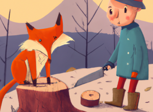 DALL·E 2022-07-29 20.13.40 – THE FOX AND THE WOODCUTTER